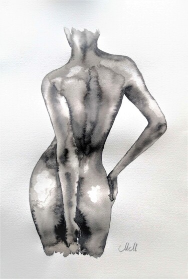 Painting titled "Female beauty XI" by Mateja Marinko, Original Artwork, Ink