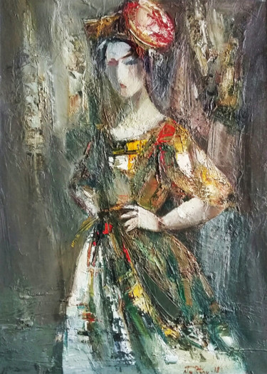 Painting titled "The Spaniard(42x58c…" by Mateos Sargsyan, Original Artwork, Oil