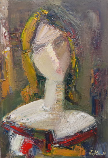 Pintura titulada "Abstract portrait 3…" por Mateos Sargsyan, Obra de arte original, Oleo Montado en Bastidor de camilla de m…