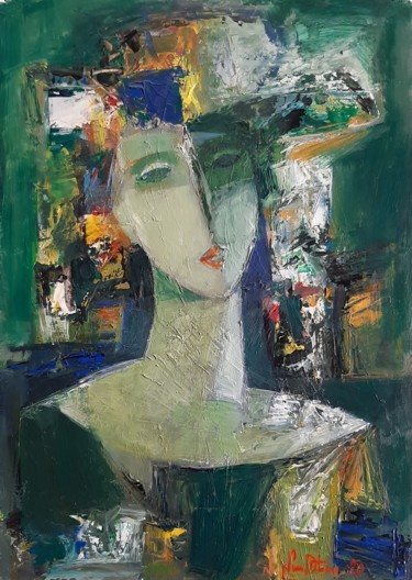 Malerei mit dem Titel "Portrait 29x40cm, o…" von Mateos Sargsyan, Original-Kunstwerk, Öl