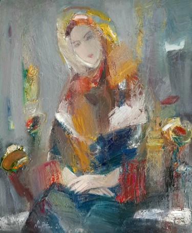 Pittura intitolato "Bride (60x50cm, oil…" da Mateos Sargsyan, Opera d'arte originale, Olio Montato su Telaio per barella in…