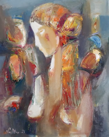 Pintura titulada "Abstract portrait (…" por Mateos Sargsyan, Obra de arte original, Oleo Montado en Bastidor de camilla de m…