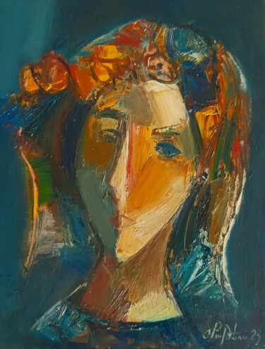 Peinture intitulée "Abstract portrait (…" par Mateos Sargsyan, Œuvre d'art originale, Huile Monté sur Châssis en bois