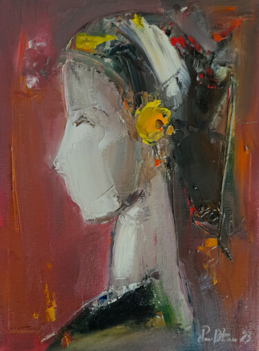 Pittura intitolato "Abstract portrait" da Mateos Sargsyan, Opera d'arte originale, Olio Montato su Telaio per barella in leg…