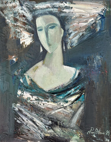 Painting titled "ETHEREAL MUSE" by Mateos Sargsyan, Original Artwork, Oil