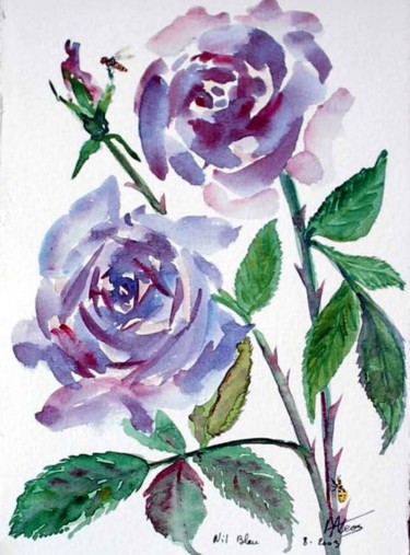 Peinture intitulée "roses" par Mateos, Œuvre d'art originale