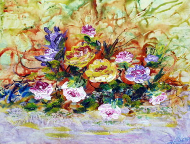 Pintura titulada "Flores diversas" por Materia Y Arte, Obra de arte original, Oleo