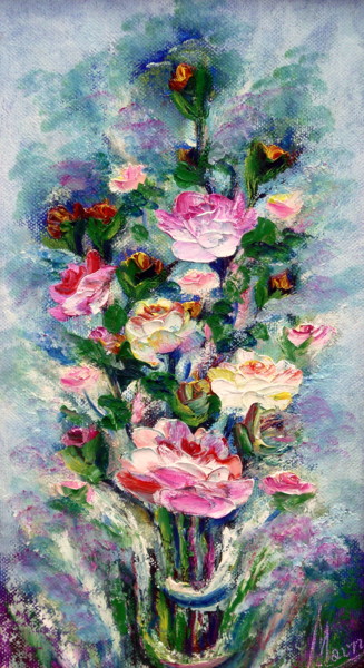 Pintura titulada "Rosas" por Materia Y Arte, Obra de arte original, Oleo