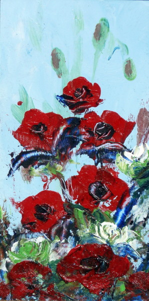 Painting titled "Amapolas una de tres" by Materia Y Arte, Original Artwork, Other