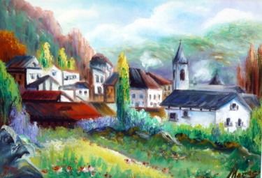 Painting titled "VALL D'ARAN" by Materia Y Arte, Original Artwork, Oil