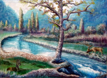 Painting titled "PAISAJE BAJADA DE L…" by Materia Y Arte, Original Artwork, Oil