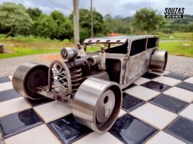 Escultura intitulada "Carro Hot Rod" por Mateus Souza, Obras de arte originais, Metais