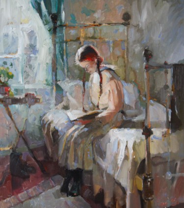 Painting titled "Sunday / Воскресенье" by Dmitrii Chaus, Original Artwork, Oil