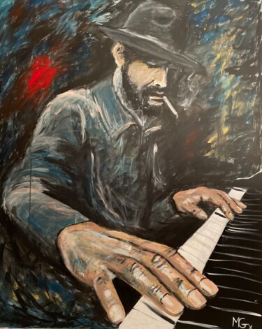 Painting titled "Pianiste 2" by Mgx, Original Artwork, Acrylic