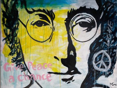 Schilderij getiteld "Give Peace a chance" door Mgx, Origineel Kunstwerk, Acryl