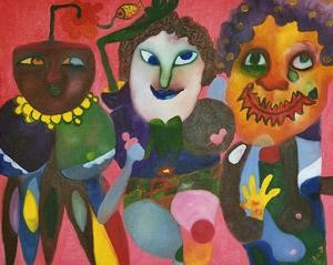 Pittura intitolato "MASCARADE - MASQUER…" da Patricia Mathé, Opera d'arte originale