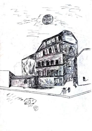 Dibujo titulada "Prédio abandonado." por Matheus Borges Meier, Obra de arte original, Lápiz