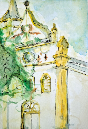 绘画 标题为“Antonina Church” 由Matheus Chuery, 原创艺术品, 水彩