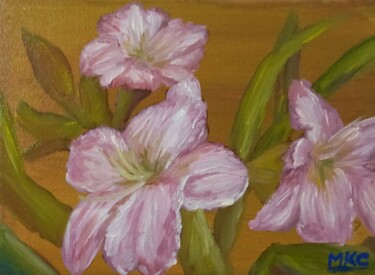 Картина под названием "Flores em Tinta Óleo" - Matheus Kcaurio, Подлинное произведение искусства, Масло Установлен на Деревя…