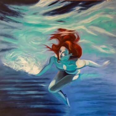 Pittura intitolato "Under water in Cret…" da Mathew Halpin, Opera d'arte originale, Olio