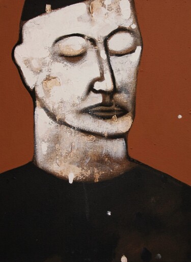 Peinture intitulée "Portrait. April 201…" par Mathew Tudor, Œuvre d'art originale, Acrylique Monté sur Châssis en bois