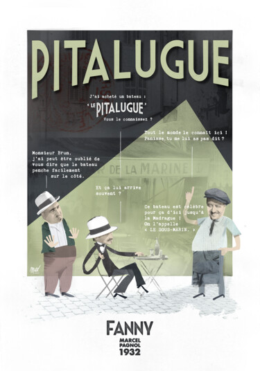 Digital Arts titled "Le Pitalugue" by Mathieu Calamy, Original Artwork, Digital Collage