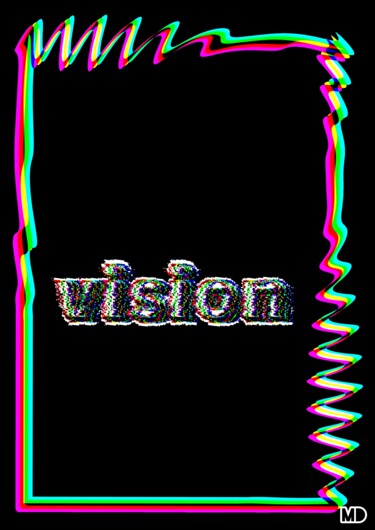 Digitale Kunst mit dem Titel "Vision" von Mathieu Dudognon, Original-Kunstwerk, Digitaldruck Auf Plexiglas montiert