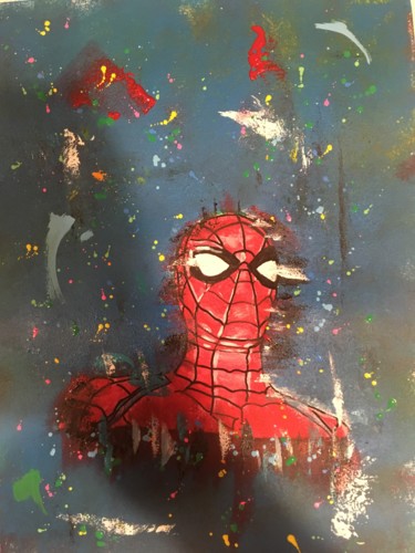 Painting titled "Spider Man" by Mbkza, Original Artwork, Acrylic