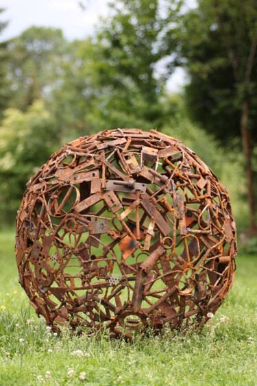 Sculpture intitulée "The "Ball" II" par Mathieu Rapp, Œuvre d'art originale, Métaux