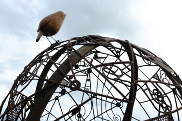 Sculpture intitulée "La sphère et le rou…" par Mathieu Rapp, Œuvre d'art originale, Métaux