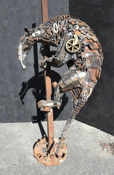 Escultura titulada "Le fourmilier de la…" por Mathieu Rapp, Obra de arte original, Metales