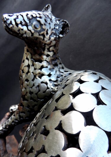 Scultura intitolato "Genetta glabra" da Mathieu Rapp, Opera d'arte originale, Metalli