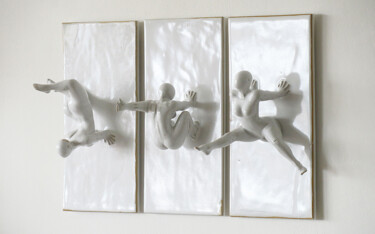 Sculpture titled "Kah Val Cade" by Mathieu Vaillant, Original Artwork, Ceramics Mounted on Other rigid panel