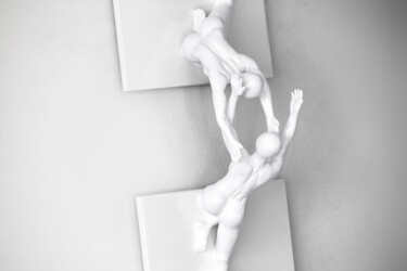 Скульптура под названием "Peace & Love" - Mathieu Vaillant, Подлинное произведение искусства, Терракота Установлен на Другая…