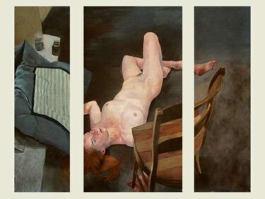 Peinture intitulée "femme couchée" par Mathieu Weemaels, Œuvre d'art originale, Huile
