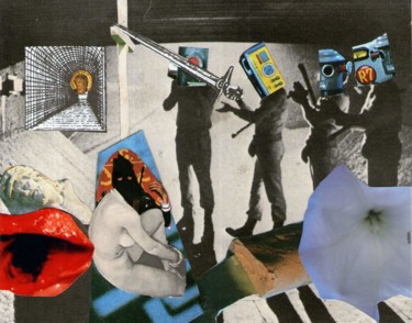 Collages intitulée "Le déjeuner sur l'h…" par Mathieu Desgeorge, Œuvre d'art originale