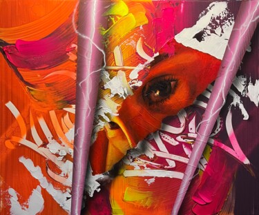 Картина под названием "Honeycomb" - Mathilda Haro, Подлинное произведение искусства, Акрил Установлен на Деревянная рама для…