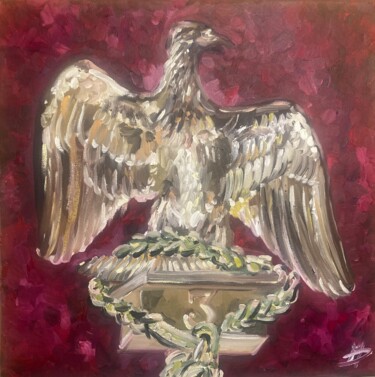 Painting titled "Aigle impérial" by Mathilde Donne, Original Artwork, Oil