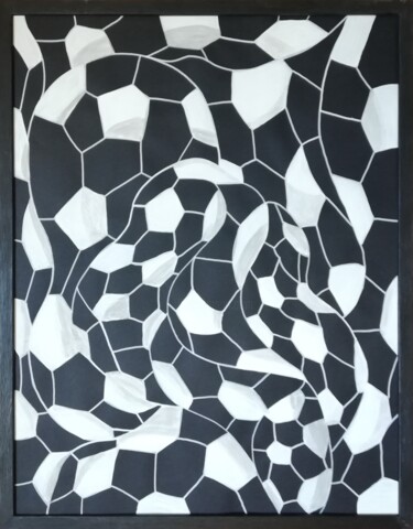 Peinture intitulée "Blanc sur Noir" par Mathilde Guégan, Œuvre d'art originale, Acrylique