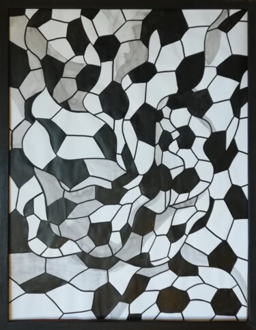 Peinture intitulée "Noir sur Blanc" par Mathilde Guégan, Œuvre d'art originale, Acrylique