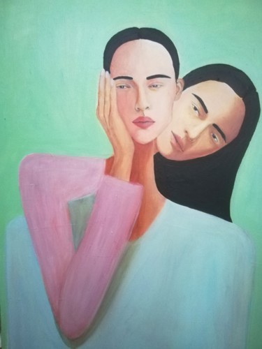 Painting titled "Sisterhood" by Mathilde Lâm, Original Artwork, Acrylic