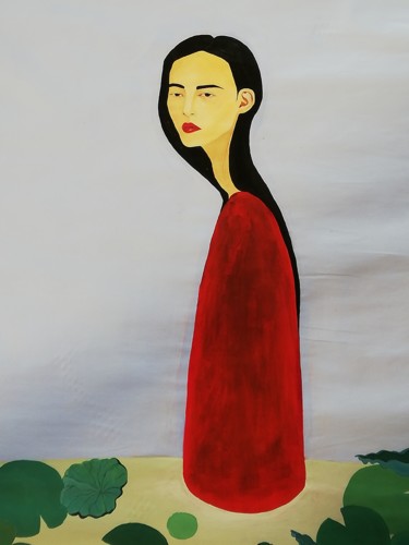 Painting titled "Lelievijver" by Mathilde Lâm, Original Artwork, Acrylic