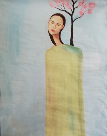 Painting titled "kerselaar op schoud…" by Mathilde Lâm, Original Artwork, Acrylic