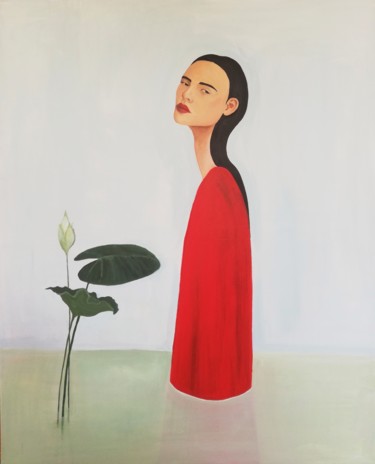 Pintura titulada "Woman standing in L…" por Mathilde Lâm, Obra de arte original, Acrílico