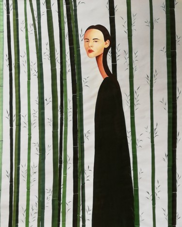 Pintura intitulada "Through The Forest" por Mathilde Lâm, Obras de arte originais, Acrílico