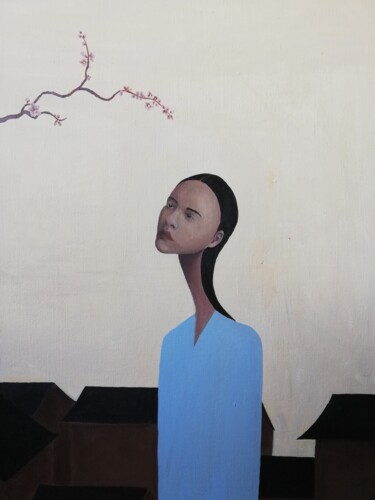 Картина под названием "Looking at the Sun" - Mathilde Lâm, Подлинное произведение искусства, Акрил