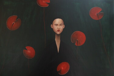 Peinture intitulée "Lotusempress" par Mathilde Lâm, Œuvre d'art originale, Acrylique