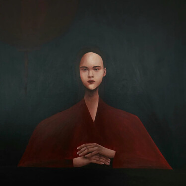 Картина под названием "The Red Lantern" - Mathilde Lâm, Подлинное произведение искусства, Акрил