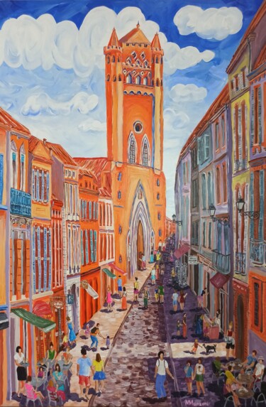 Painting titled "Église de Notre-Dam…" by Mathilde Manzoni, Original Artwork, Acrylic