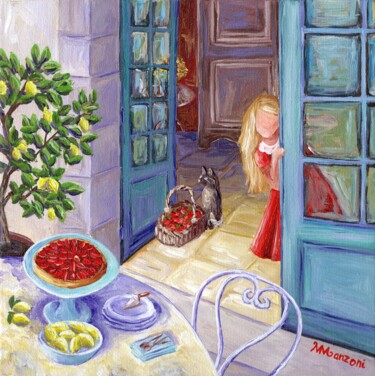 Peinture intitulée "Gourmandise citron…" par Mathilde Manzoni, Œuvre d'art originale, Acrylique Monté sur Carton